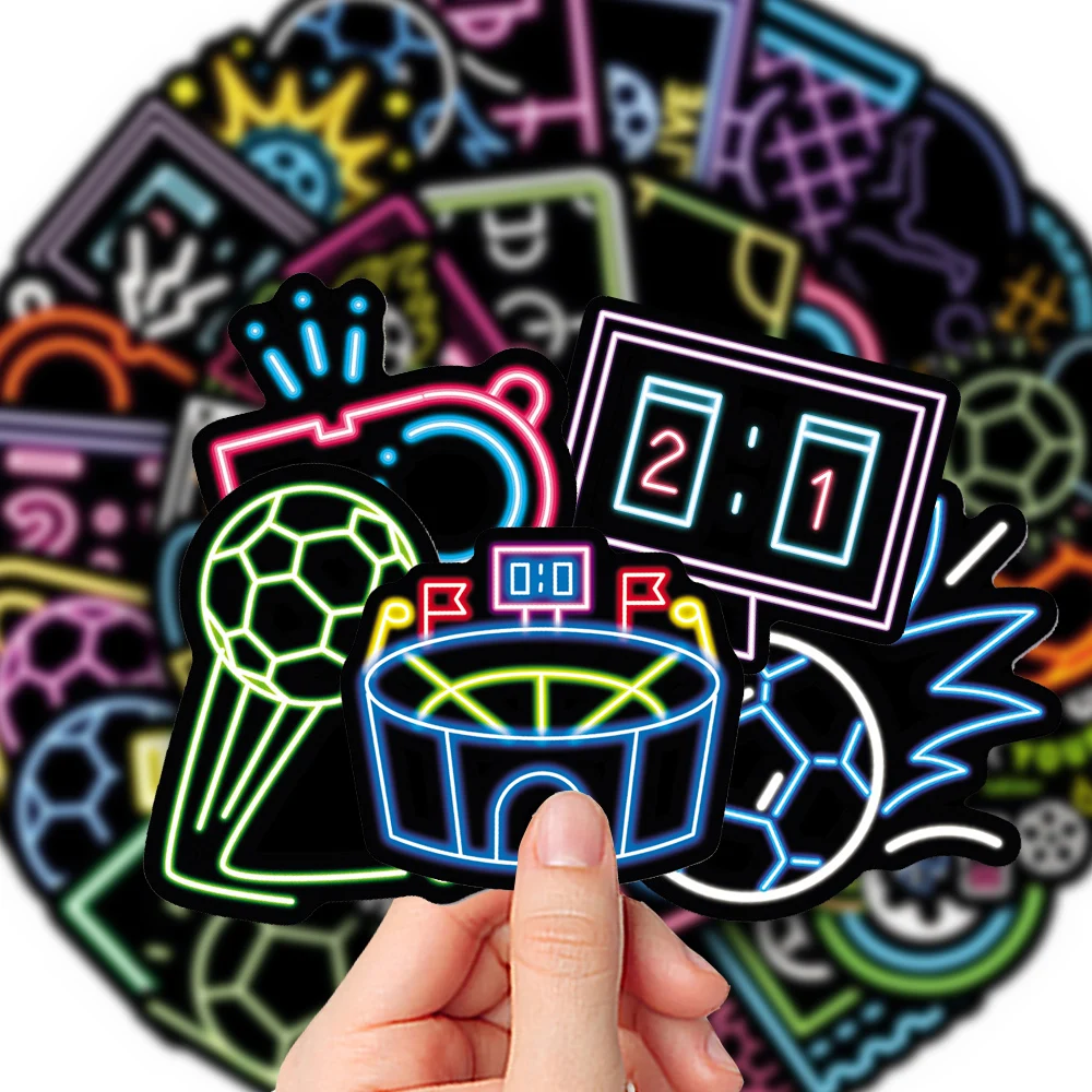 

10/30/50pcs Cartoon Cool Neon Football Stickers Sports Graffiti Decals Kid Toy DIY Skateboard Luggage Notebook PVC Sticker Decor