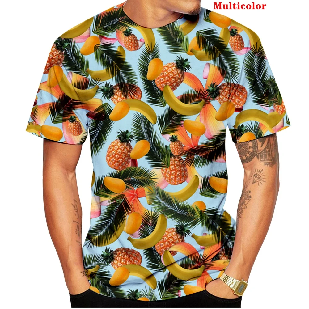 New Men\'s Women\'s Fashion Pineapple Shirt Graphic Tees Summer Short Sleeve Round Neck T-Shirt Tops