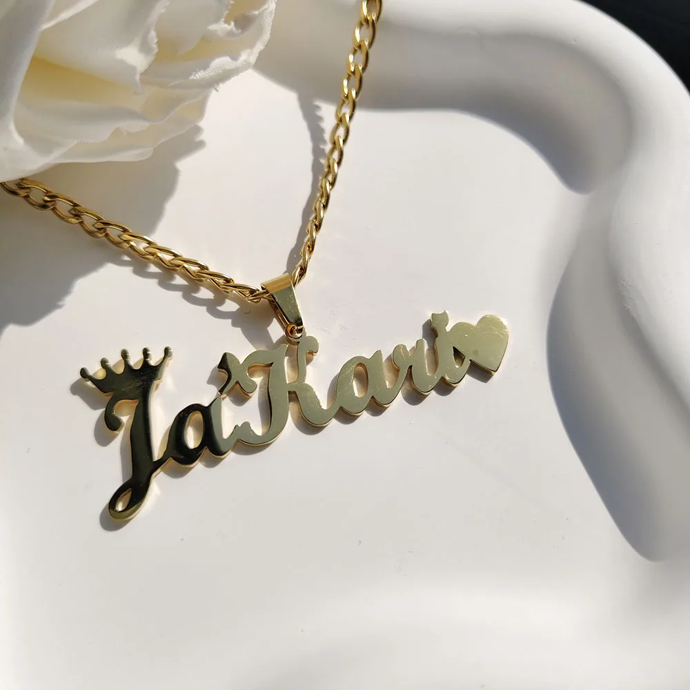 

DHQH New Customized Name First Letter Crown Necklace Customized Letter Crown Necklace Personalized Necklace Jewelry Gift for Her