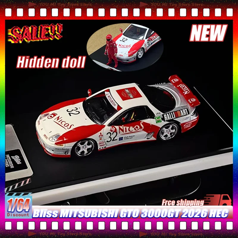 

1:64 New Bliss Mitsubishi Gto 3000gt 2026 Hec Exhibition Restrictions Simulation Alloy Miniature Die-Casting Car Model Toy Gifts