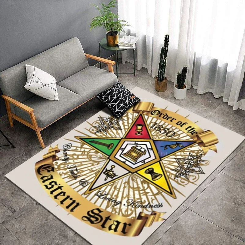 Oes Style Order Of The Eastern Star Masonic Logo Flannel Floor Rugs By Ho Me Lili For Entrance Door Kitchen Sanitary Bedroom