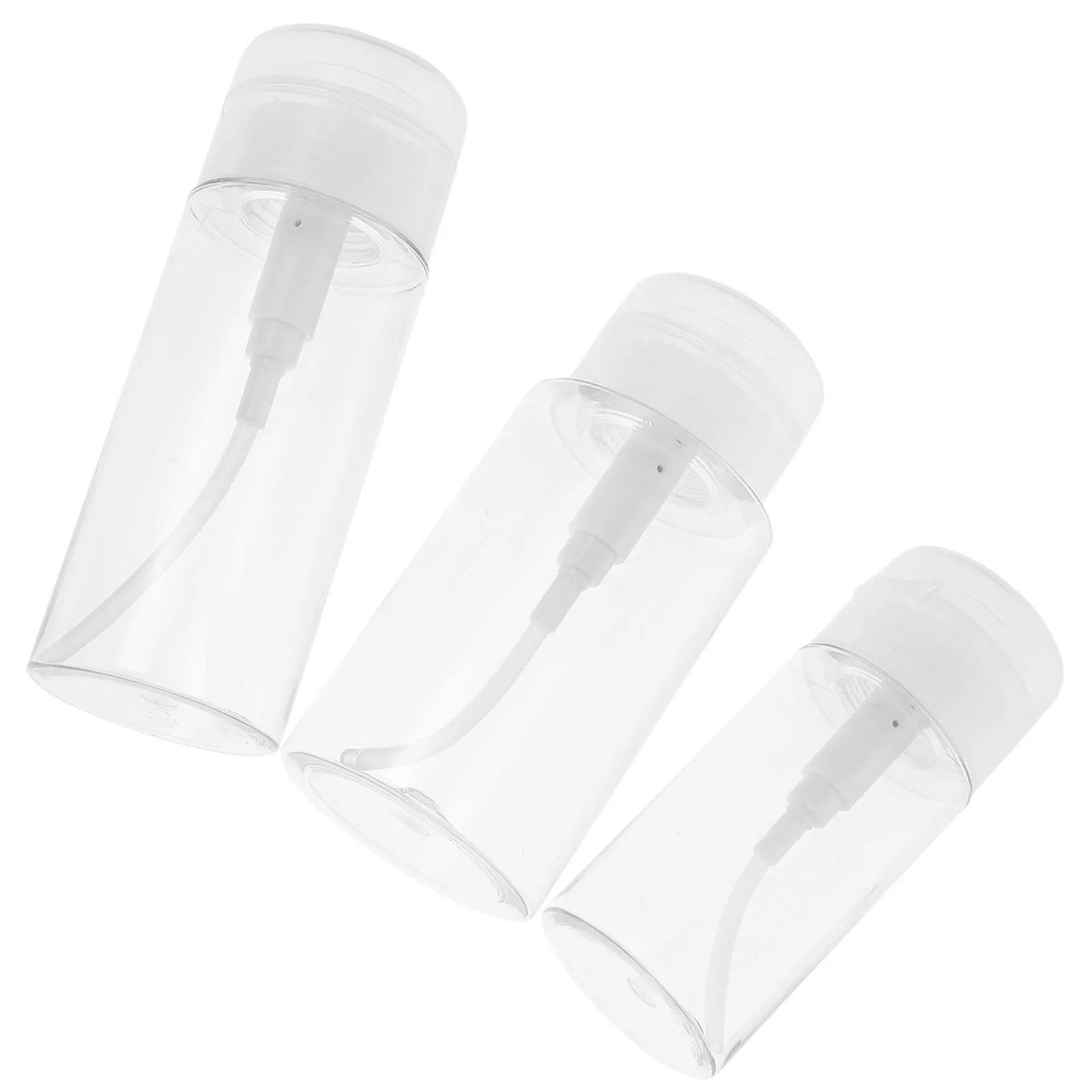 

3Pcs Makeup Remover Liquid Bottle Push Down Dispenser Skincare Pump Nail Polish Remover Storage Bottle Push Down Dispenser