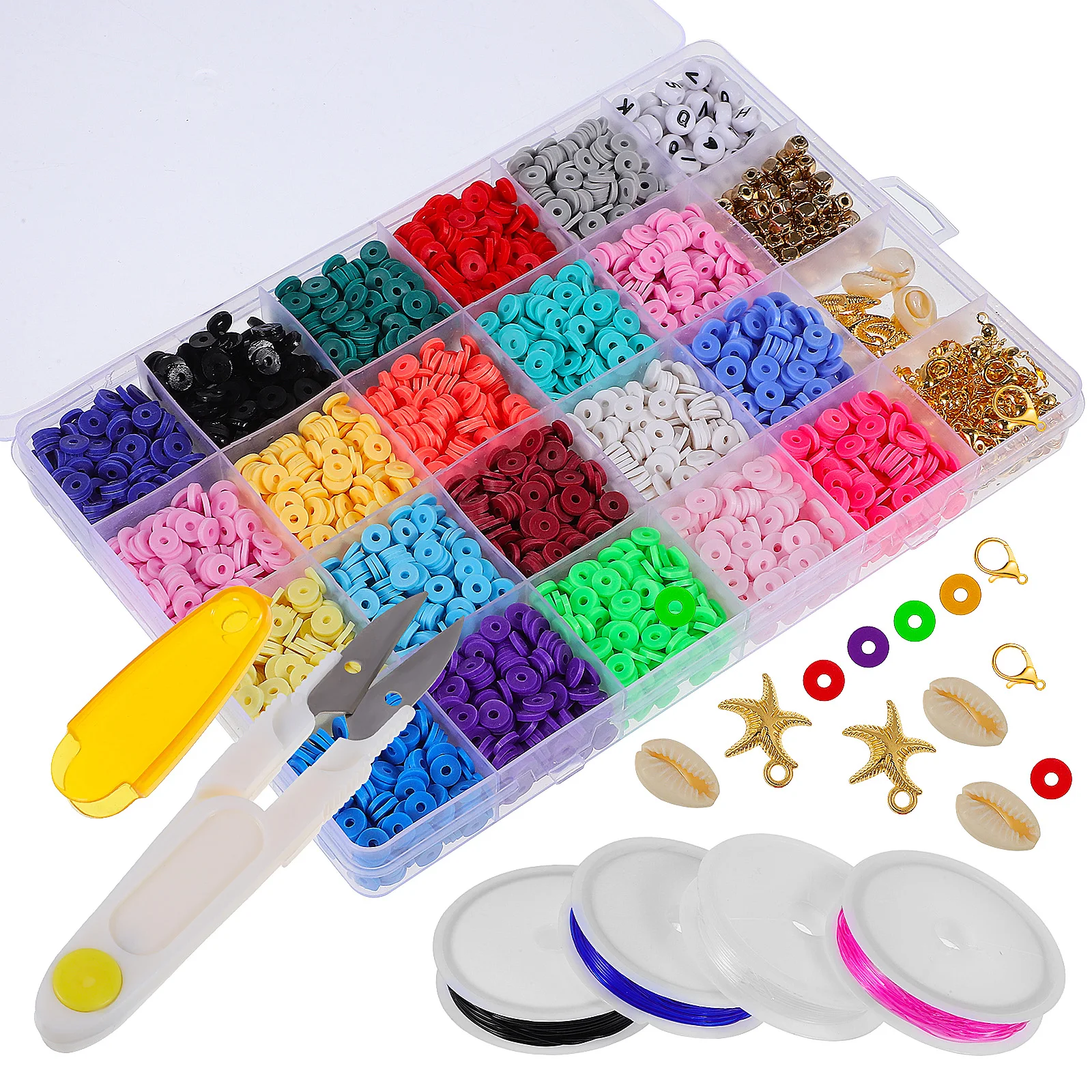 

Beads Bracelet Necklace Jewelry Clay for Making Trendy Charms Polymer Bracelets Spacer Kit