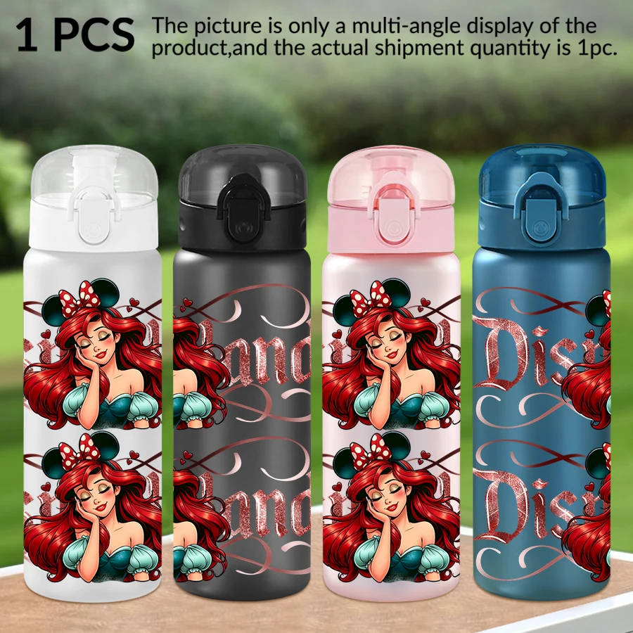 

1Pc Disney, Mermaid, Princess, 26oz Plastic Water Bottle Sports Water Cup with Lift Rope Birthday/Back To School Gift