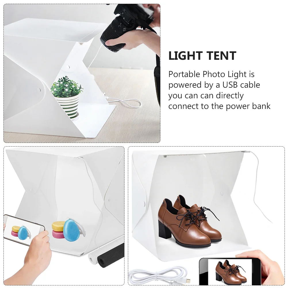 

1Set Folding Photography Light Box Tent Portable Photo Studio Light Tent 6 Color Backdrops Soft Diffused Lighting Kit
