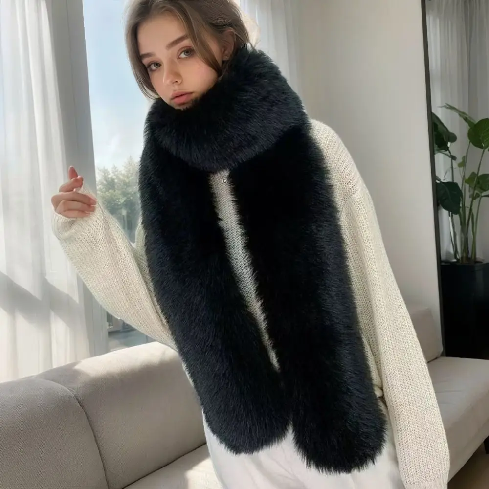 

Модный длинный шарф из искусственного меха 179*12 см, мягкий меховой декор, зимний пушистый шарф, толстый роскошный платок-шаль для женщин и мужчин для улицы