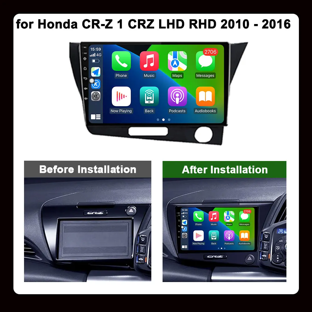 Andoird-مشغل وسائط متعددة لسيارة هوندا 1 ، CRZ ، LHD ، RHD ، الملاحة ، من من من من من من أجل هوندا ، واي فاي بنظام تحديد المواقع ، BT ، 4G ، DSP ، ستيريو ، 9 بوصة