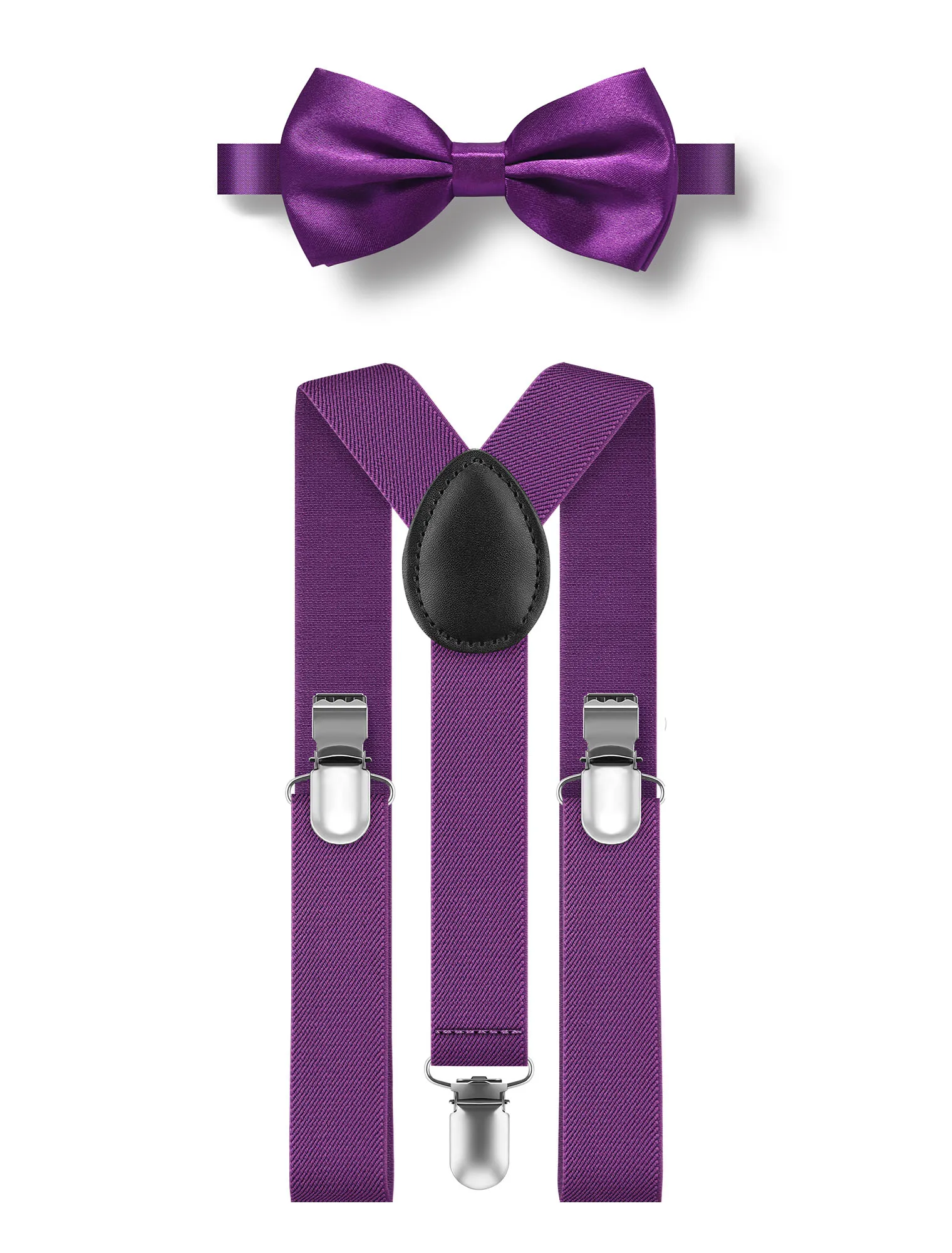 Men's Adjustable Y Shape Suspenders Bow Tie Set