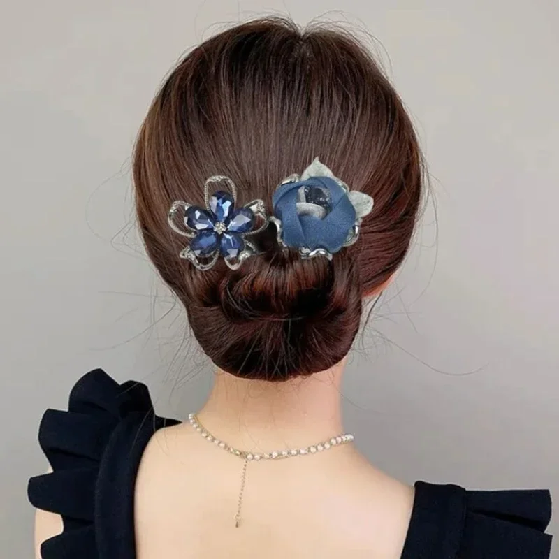 Elegant Flower Hairpin Hair Accessories for Women Retro Luxury Back Spoons Curly Hair Sticks Headwear Mom's Jewelry Tiaras Gifts