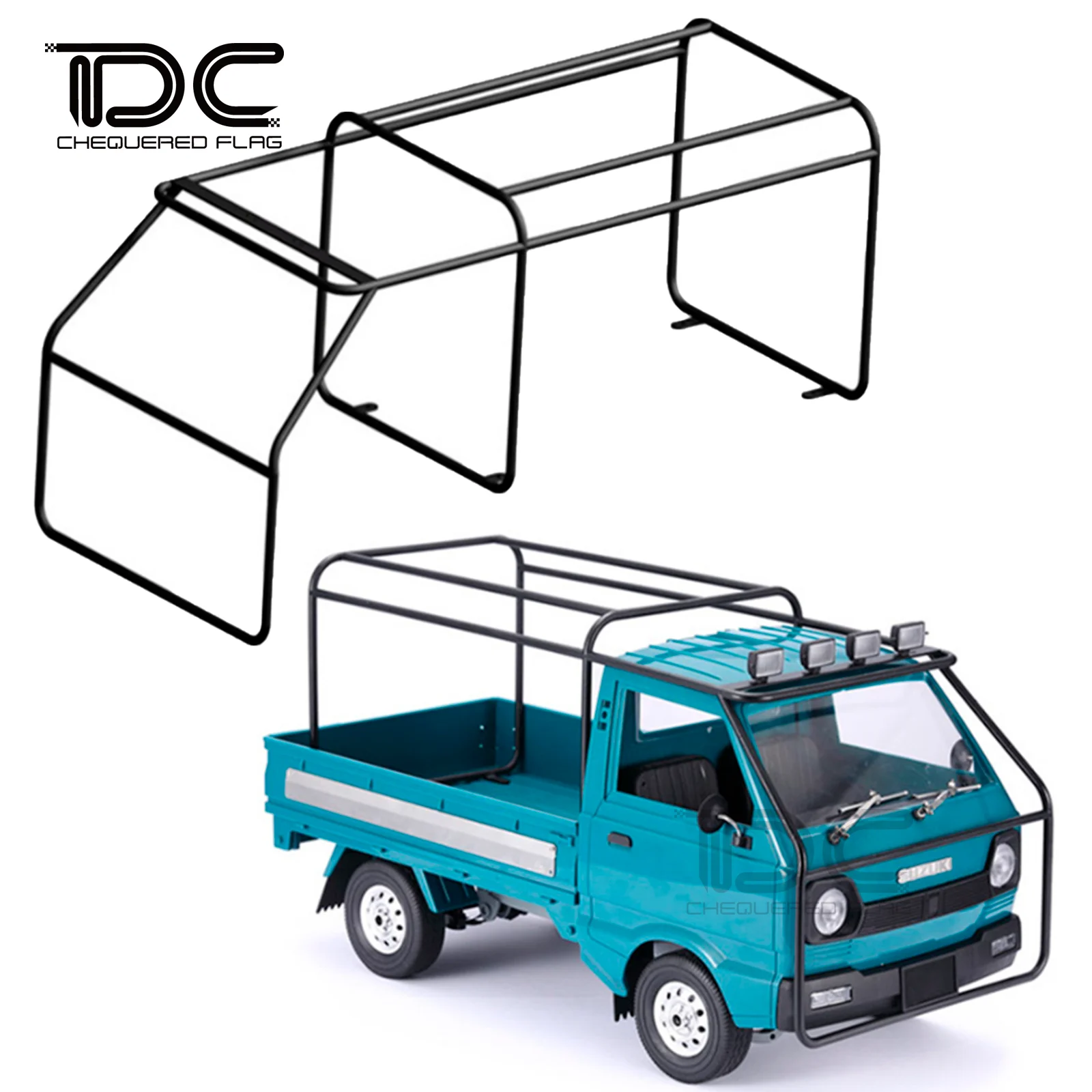 for WPL D12 Metal Roll Cage Cab Protective Frame Pick-up Truck Upgrade Accessories Rear Bucket 1/10 RC Car Carros Safety Devices