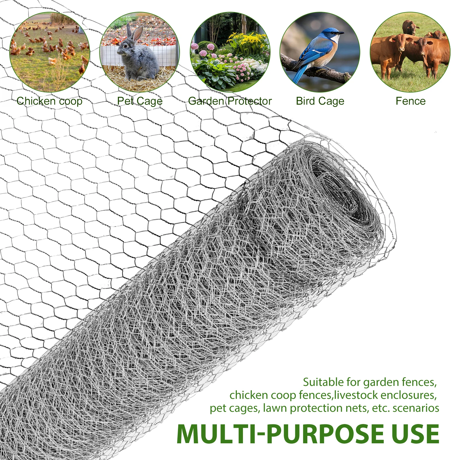 سداسية سلك الدجاج الحديد شبكة سلك الدجاج لفة متعددة الأغراض الدواجن سلك المعاوضة لسياج الحيوان البستنة حاجز المعاوضة