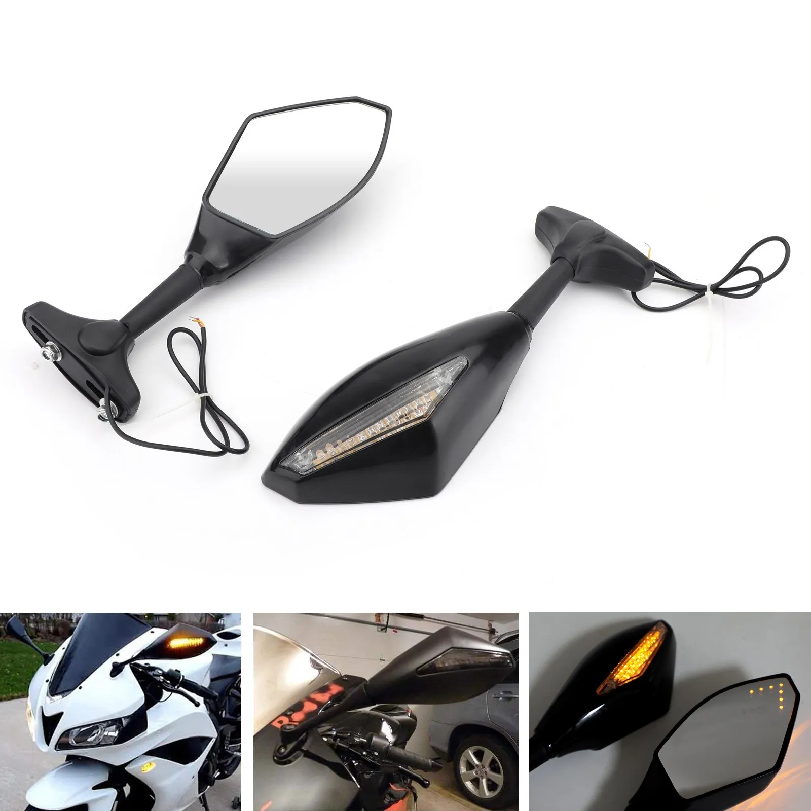 Topteng Pair Mirrors For SUZUKI GSXR 600 750 1000 Hayabusa GSF SV Katana TL1000R