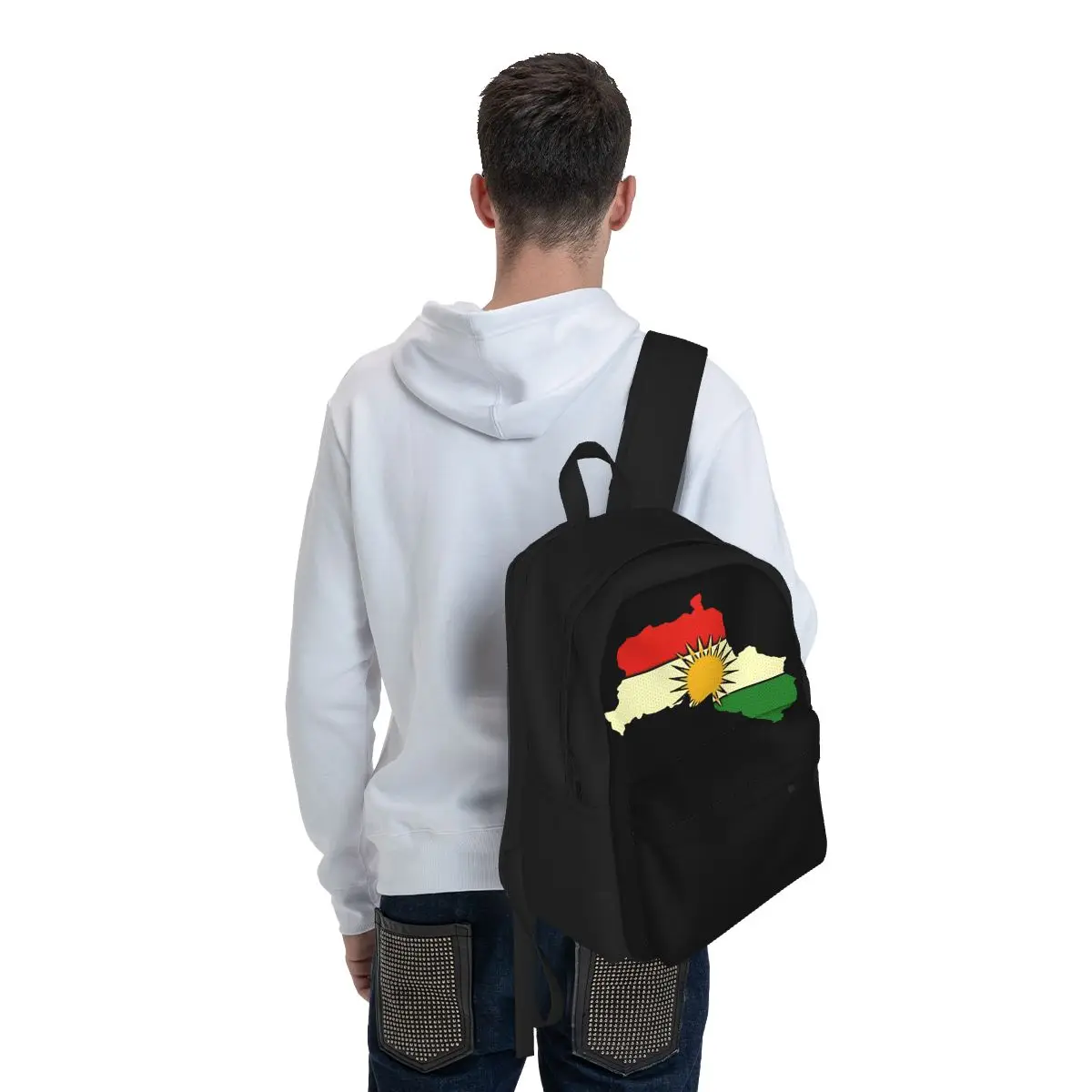 Kurdistan Flag Ransel Wanita Gambar 3D Tas Sekolah Siswa Klasik Ransel Komputer Surya Ransel Travel Kapasitas Besar Remaja