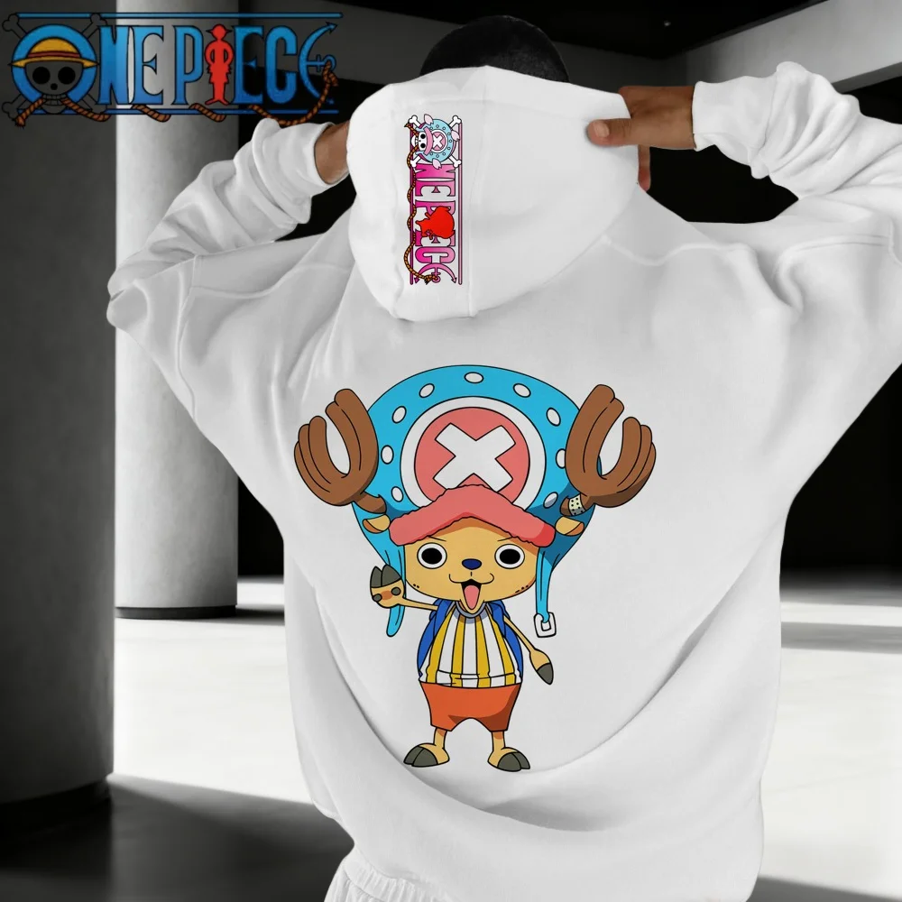 

One Piece Zipper Hoodie 2025 Autumn/Winter Men's Women's Tony Chopper Japanese Anime Pure Cotton Hip Hop Zipper Hoodie