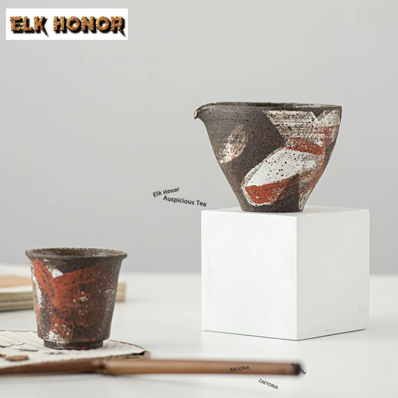 160ml Old Rock Mud Power Yin Ceramic Tea Pitcher Divide Tea Cha Hai Dispenser Justice Cup Fair Mug Chinese Tea Set Accessories