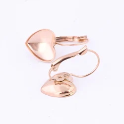 10pcs Stainless Steel Rose Gold Earring Setting Blanks For 12mm Heart Pointback Crystal Stones Diy Bezels For Jewelry Making