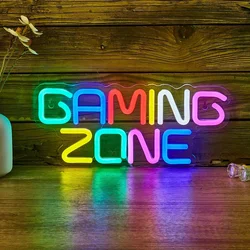 Gaming Zone Neon Sign - Boys Gaming Room Decor Light Signs, LED Bright Green Gamer Neon Sign for Teen Boys Bedroom, Party