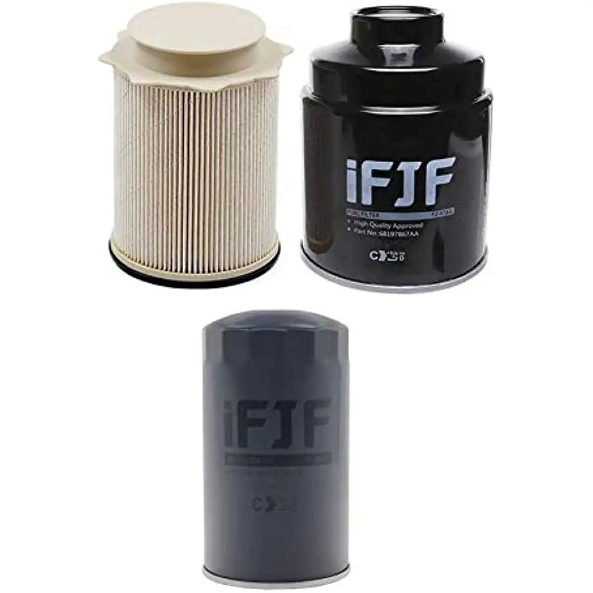 

iFJF 68197867AA 68157291AA Fuel Filter and 5083285AA Oil Filter for Ram 6.7L 2013-2018 2500 3500 4500 5500