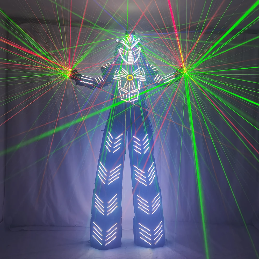 Imagem -03 - Robô Led Light Stilts Walker Suit Roupas para Eventos Traje de Robô Traje de Robô