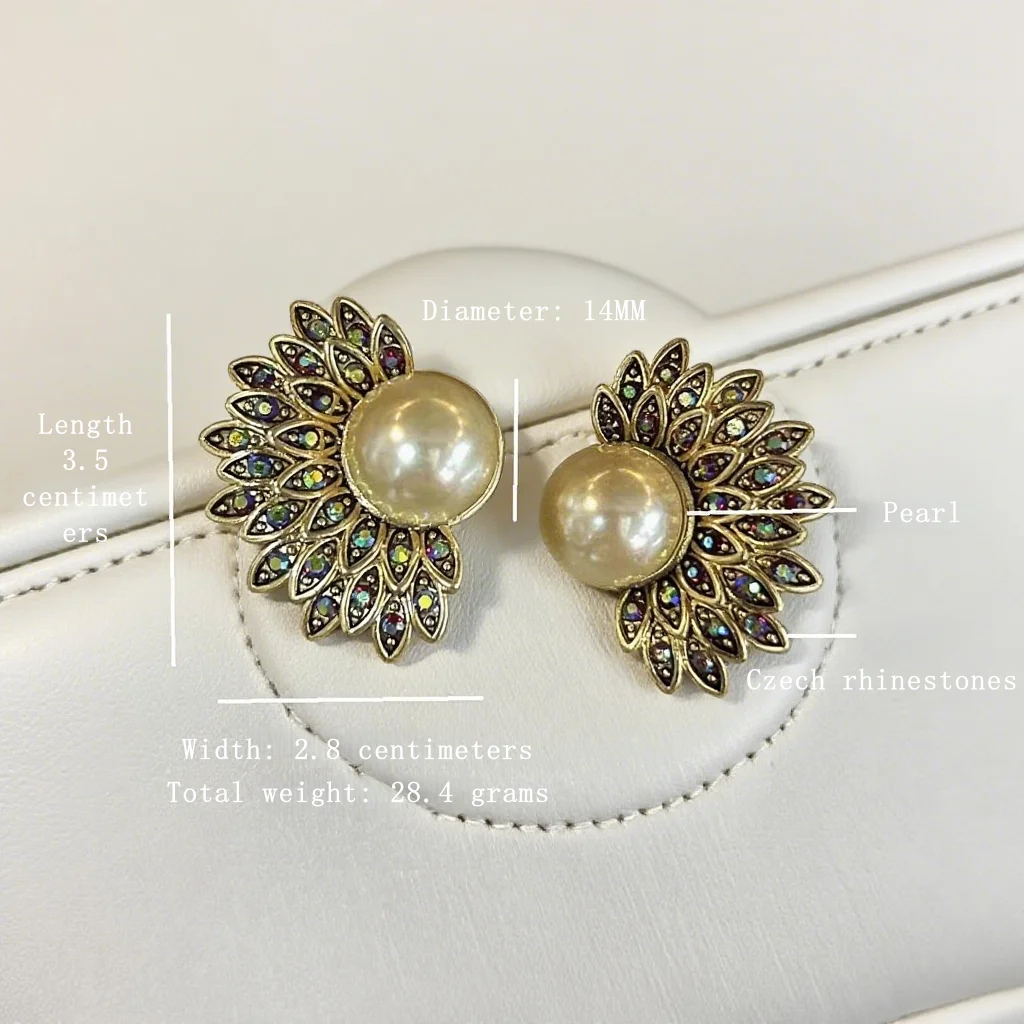 LIR 2025 مجموعة مجوهرات عباد الشمس الرجعية الجديدة: قلادة وأقراط نسائية، تعزز سحر ناضج، طراز عتيق عصري #5