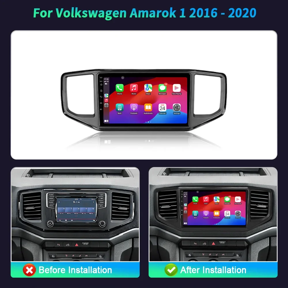 أندرويد 14 Carplay ل Volkswagen Amarok 1 2016-2020 الملاحة 4G GPS اللاسلكية Carplay راديو سيارة ستيريو الوسائط المتعددة شاشة تعمل باللمس