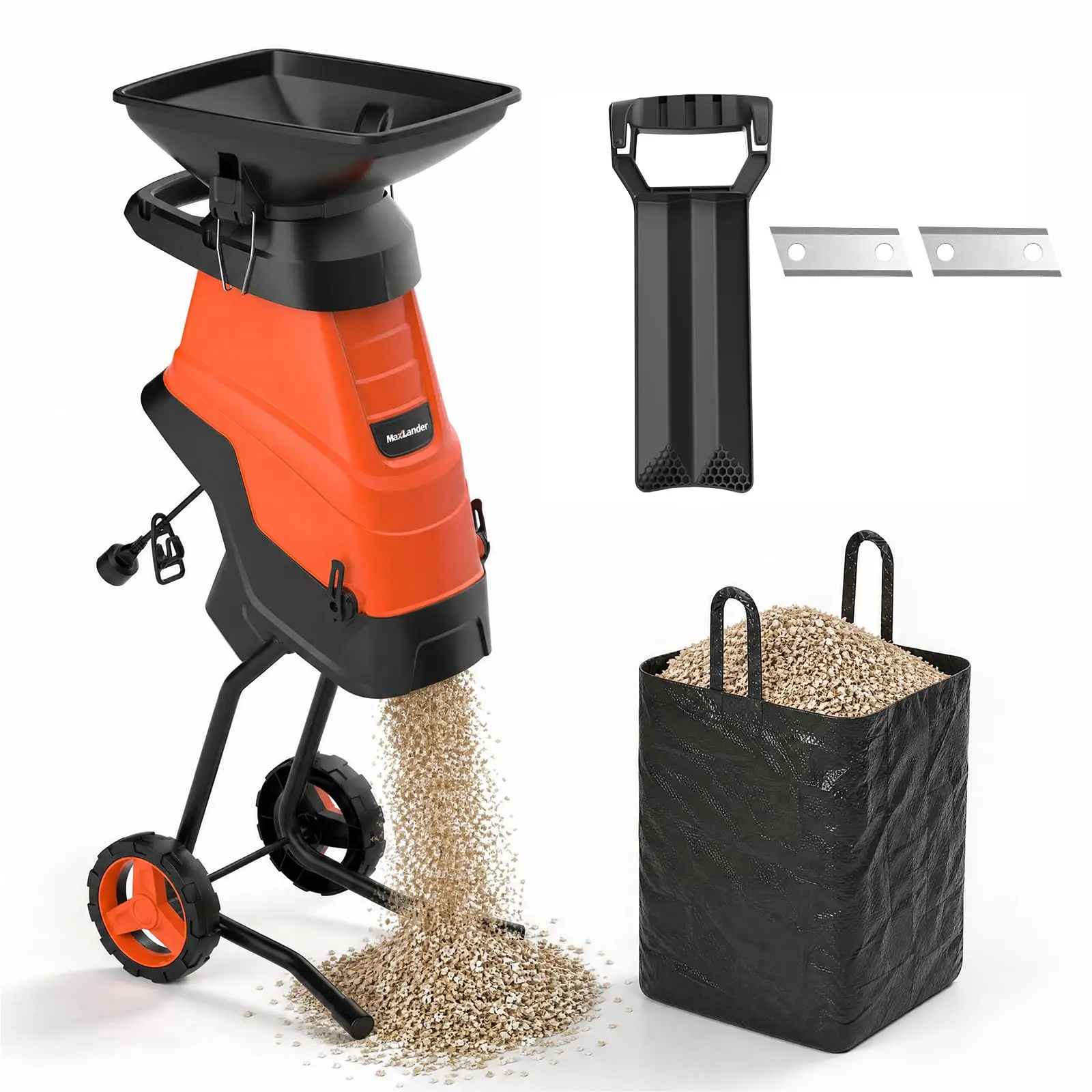 15-Amp Electric Wood Chipper Shredder, 1.75" Cutting Capacity