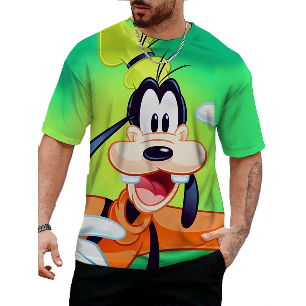 Disney Summer Men Women Fun Goofy T-shirt Cartoon 3D Printed Tops Tees Male Fashion Short Sleeve Clothing Casual Streetwear