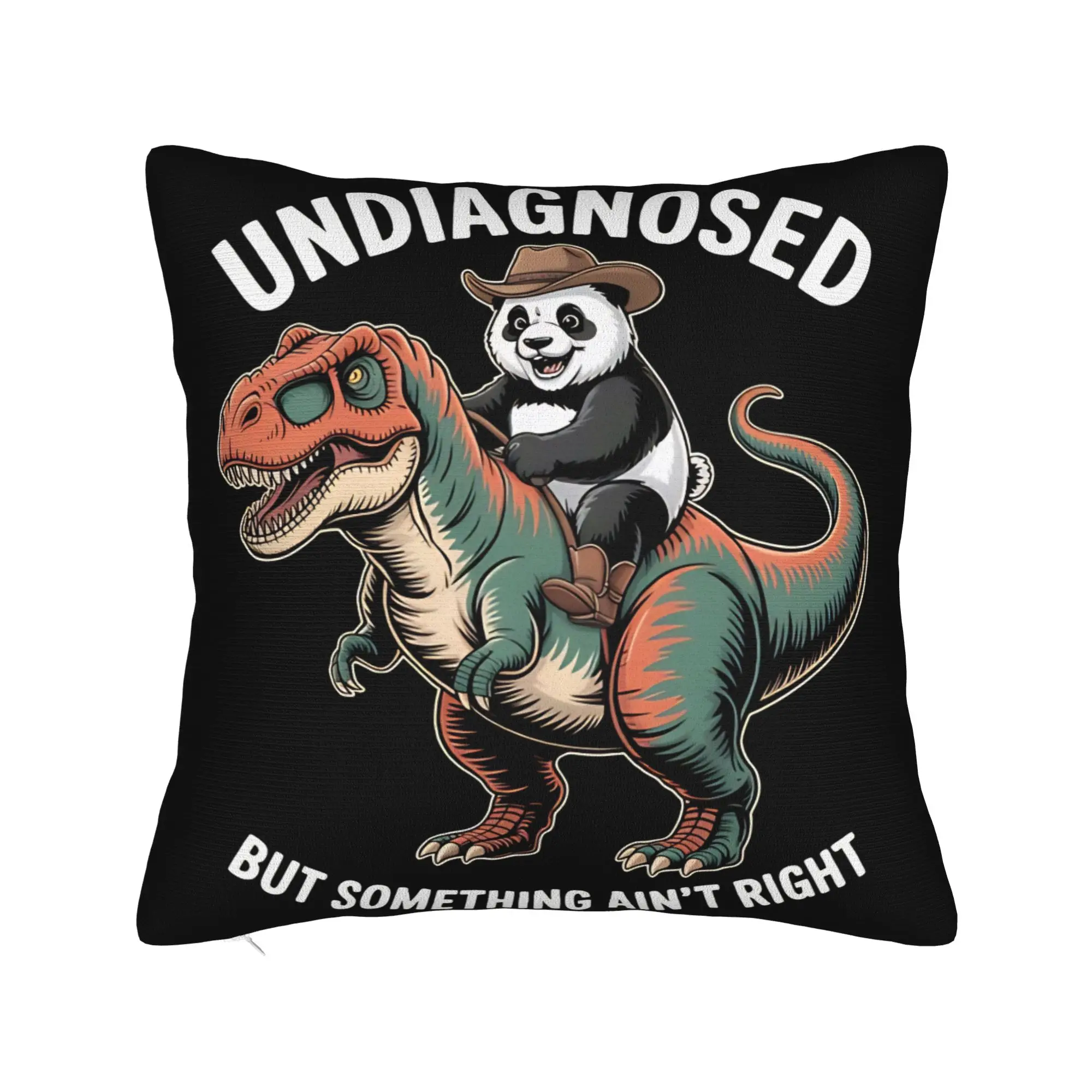 Undiagnosed But Something Ain't Right Panda Pillow Cover Vintage Pillow Case For Chair Sofa Home Decor Soft Pillowcases