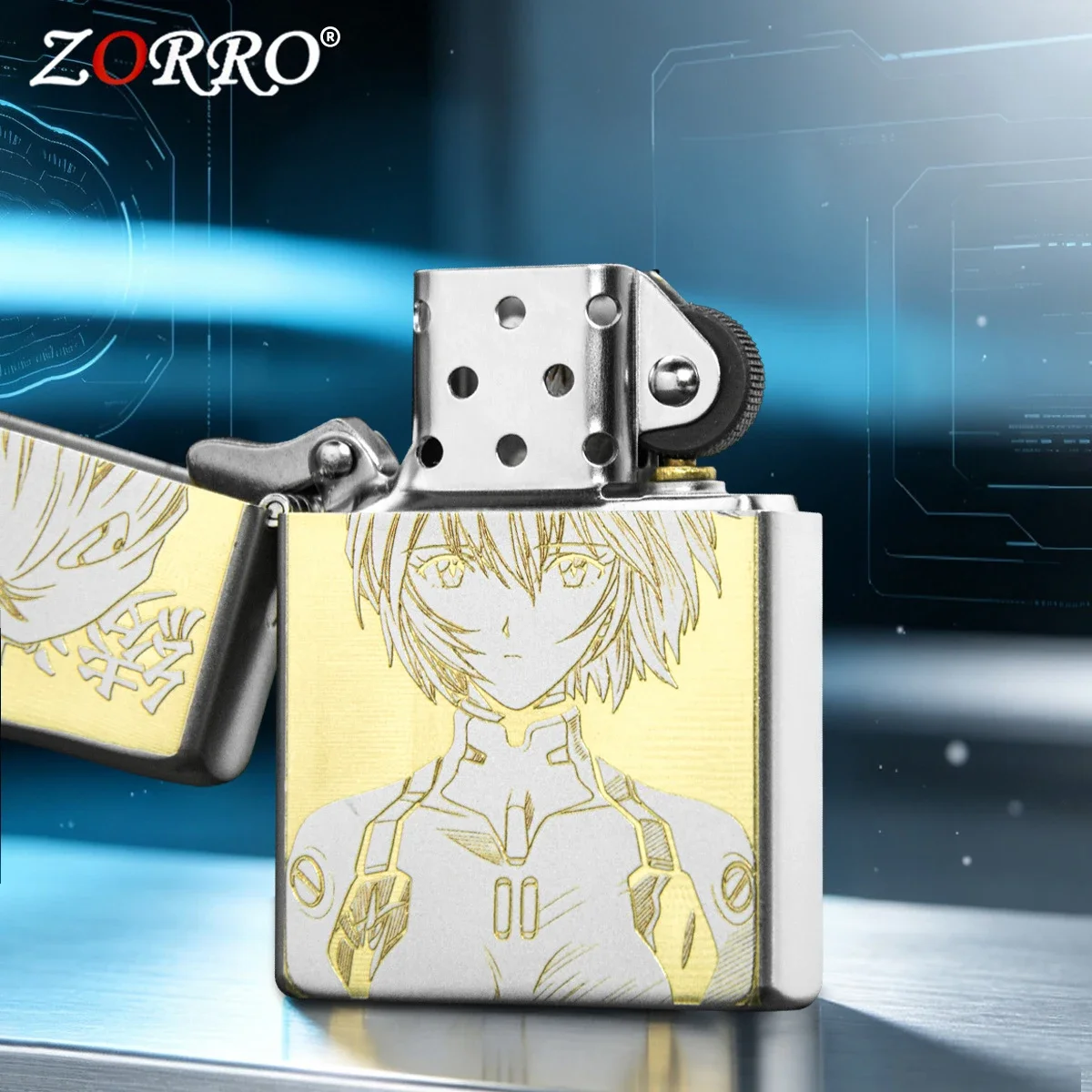 2027 Sand Chrome Carved Solitary Sequence Kerosine Lighter, Personalized Retro Men's Cigarette Ignition Collection Tool