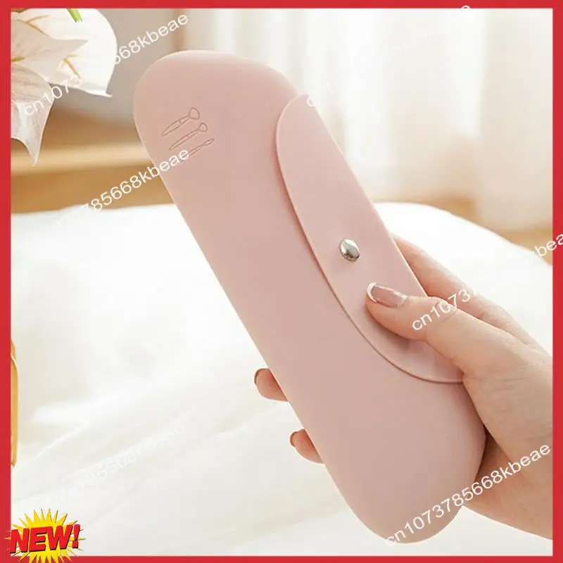 

A97Z Silicone Makeup Brush Holder Travel Cosmetic Bag: Soft Portable Cosmetic Face Brushes Holder