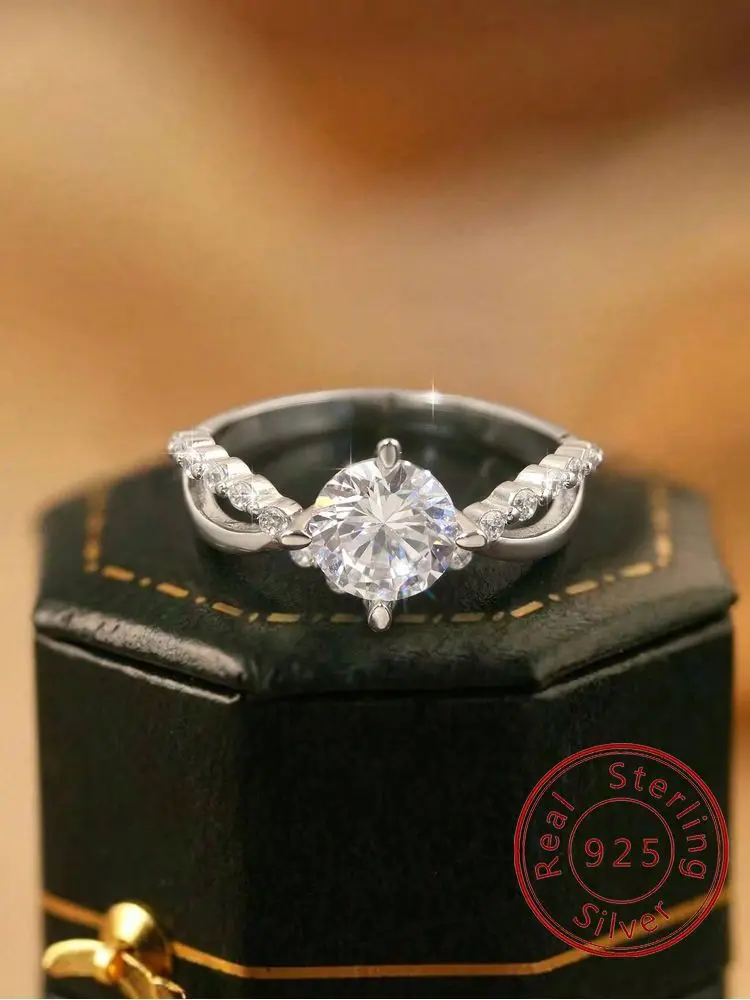 

925 Sterling Silver Classic Gorgeous Cross V-shaped Zircon Ring For Women Engagement Wedding Luxury High Quality Fine Jewelry
