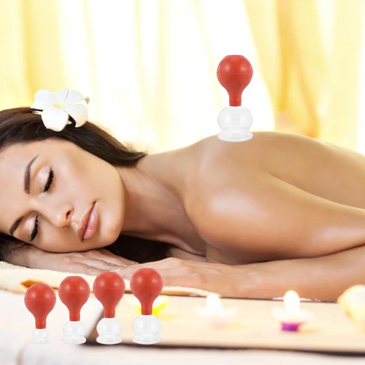 Rubber Cupping Cup Glass Cupping Cup，Household Cupping Therapy Vacuum Can Cupping Device