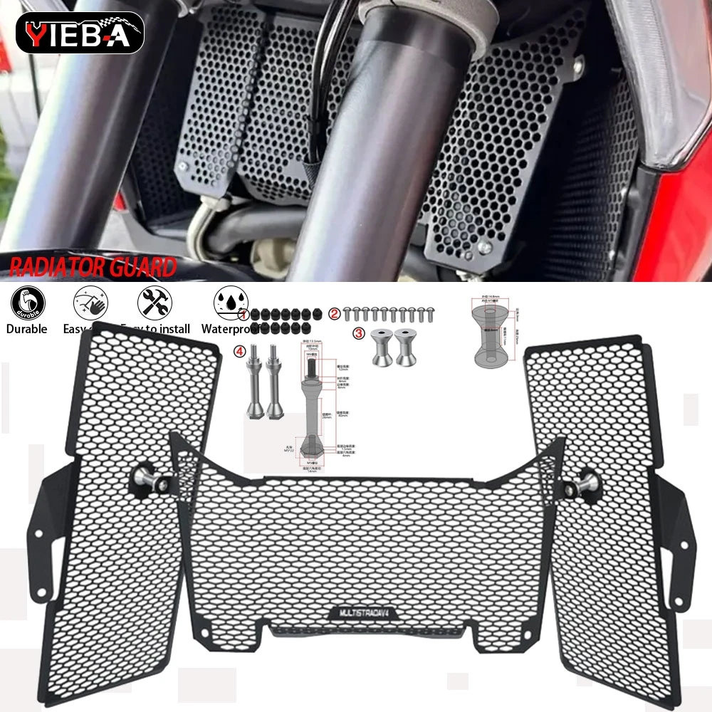 

Radiator Guard Grille Cover Protector For Ducati Multistrada V4 S V4S Sport RS Grand Tour MultistradaV4 Pikes Peak 2021 - 2025