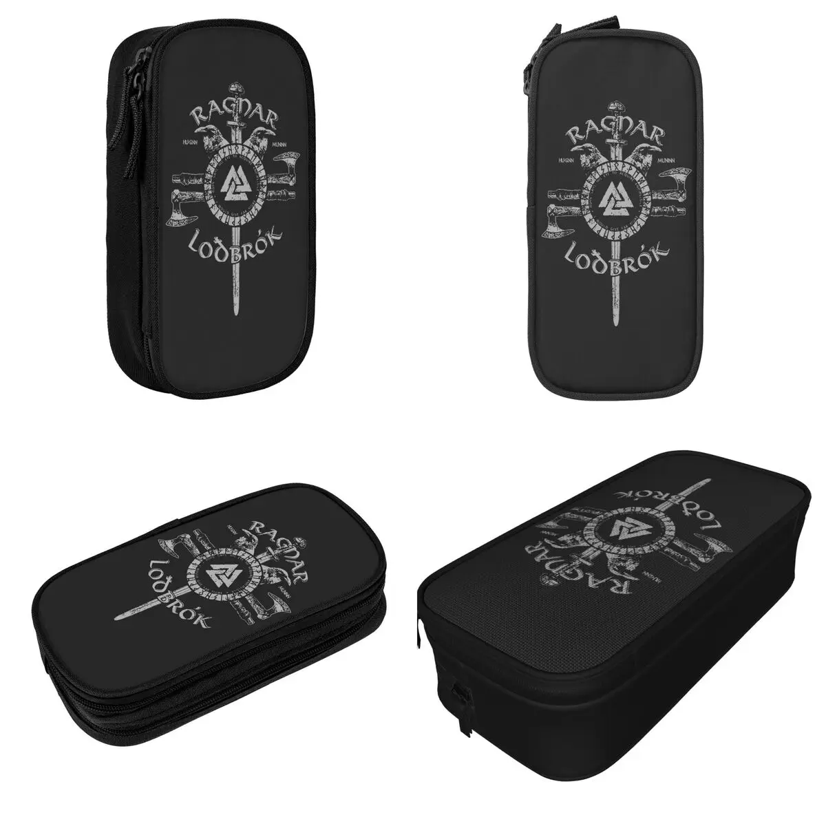 Một Đại Ragnar Bao Giờ Người Viking Valhalla.png Đựng Pencilcases Bút Lớn Dung Tích Túi Sinh Viên Trường Dây Kéo Văn Phòng Phẩm