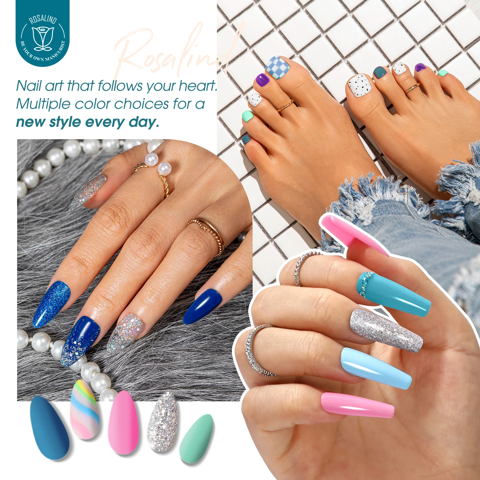 روزاليند UV/LED جيل للأظافر طلاء الأظافر 23 قطعة ماتي أعلى تأثير الهجين نقع قبالة شبه دائمة طويلة الأمد هلام الورنيش مسمار الفن