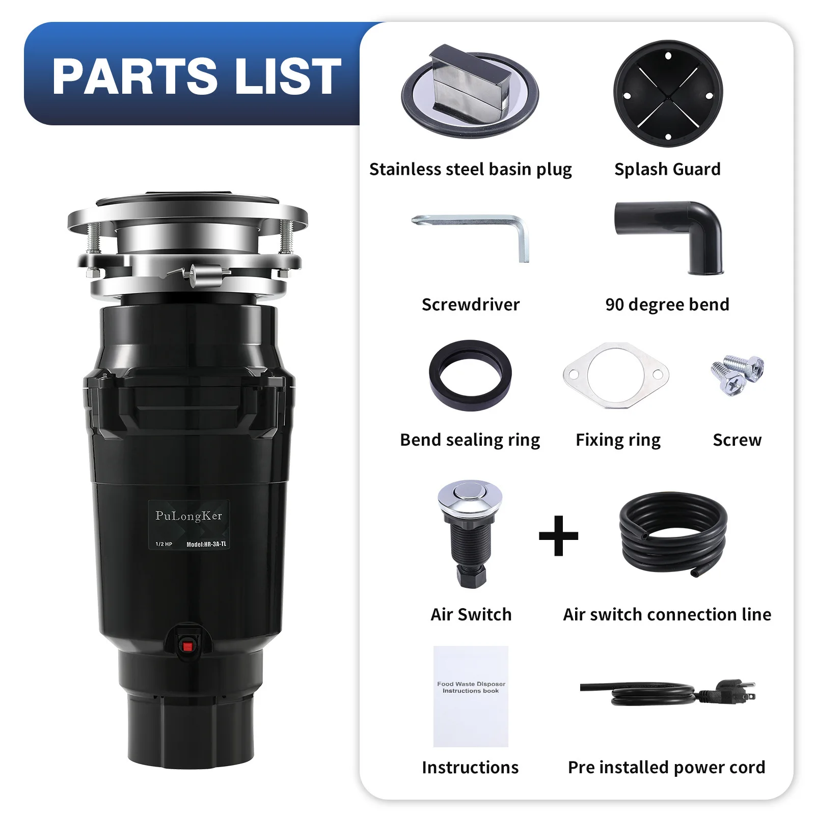 Continuous Feed Garbage Disposal Hand Tool and Accessories