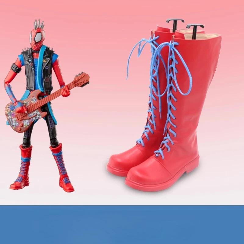 Spider-Man Hobie Brown Leather Shoes Mid-calf Boots Halloween Masquerade Carnival Performance Party Cosplay Costume Props