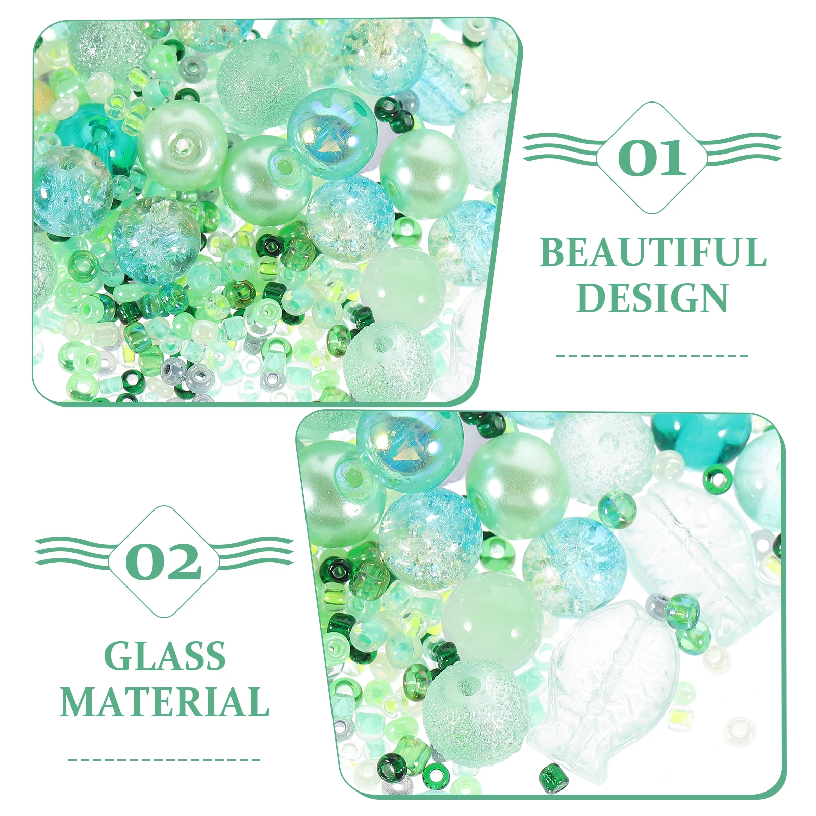 

2 Bags Beads for Bracelets Gradient Glass Jewelry Making Earrings