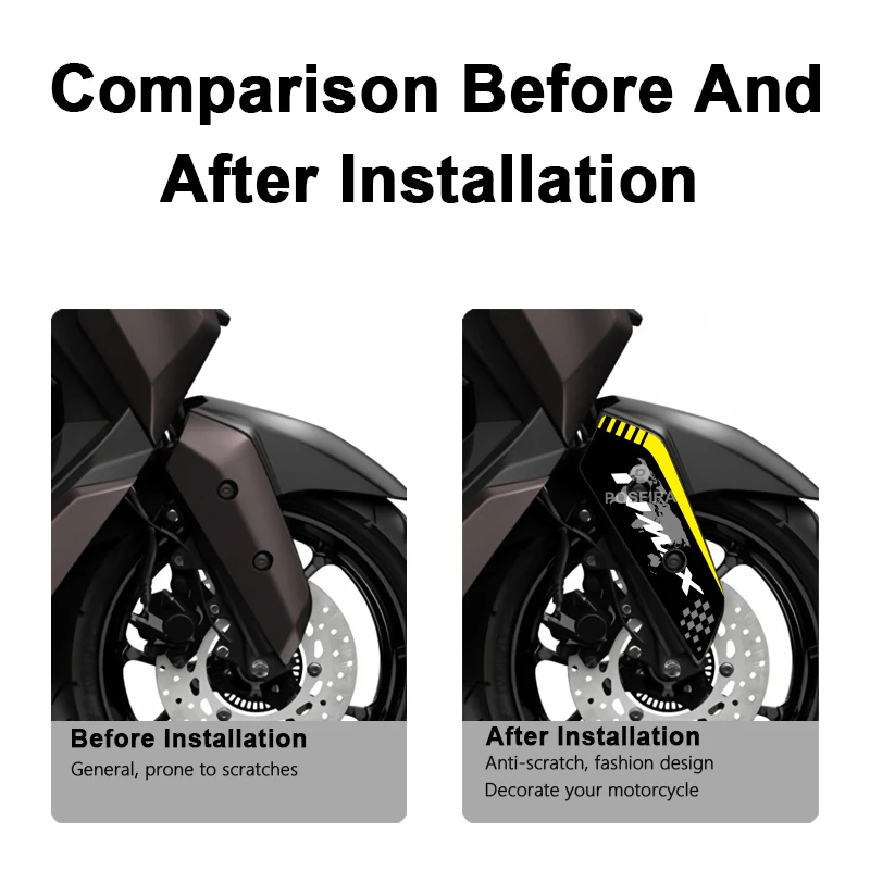 POSFIRA Motorcycle Front Fender Sticker Vinyl Decals for Yamaha NMAX 125 2025 NMAX125 N MAX N-MAX 125 Mudguard Accessories