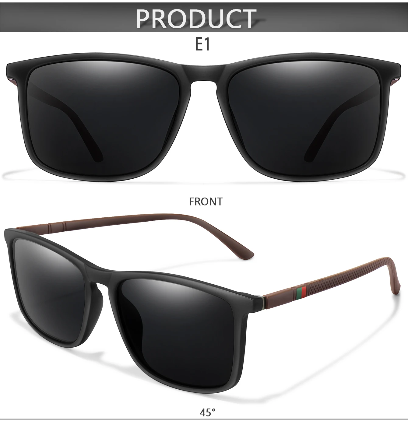 Luxus Quadratische Klassische Polarisierte Winddicht Radfahren Sonnenbrille UV400 Männlichen Brillen Männer Frauen Mode Reise Fahren Angeln Gläser – Detail 4