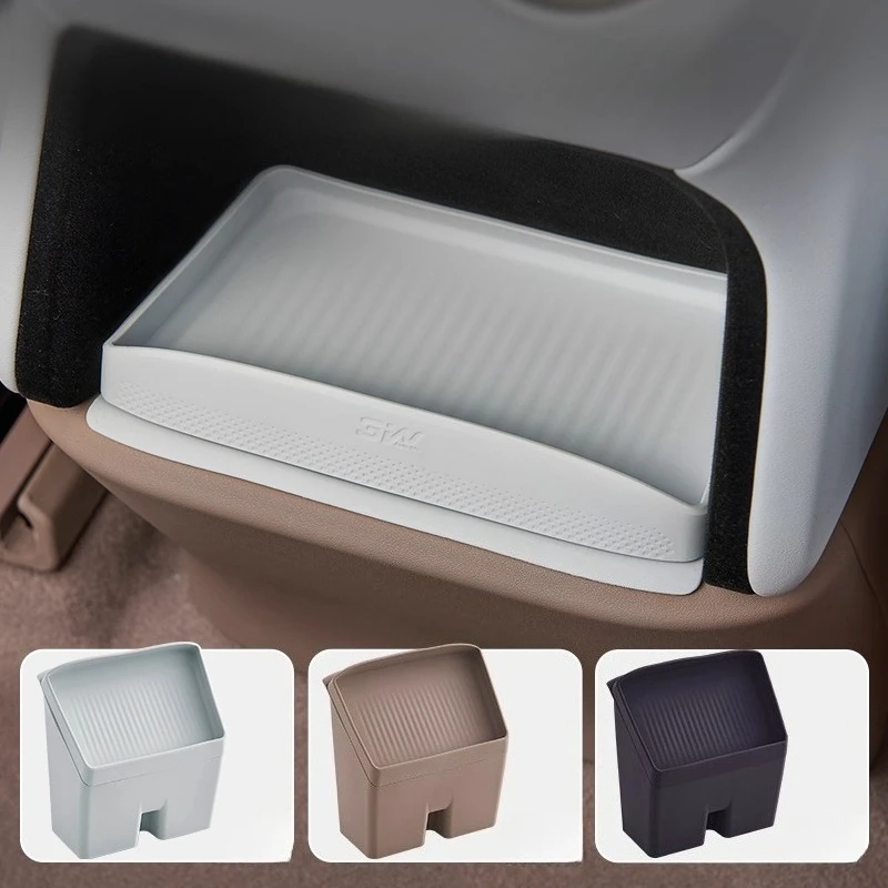 ل الصورة الرمزية 07 بعد التفريغ الاتجاه صندوق تخزين خلف مسند الذراع صندوق تخزين من السيليكون تخزين سلة المهملات أدوات اكسسوارات السيارات