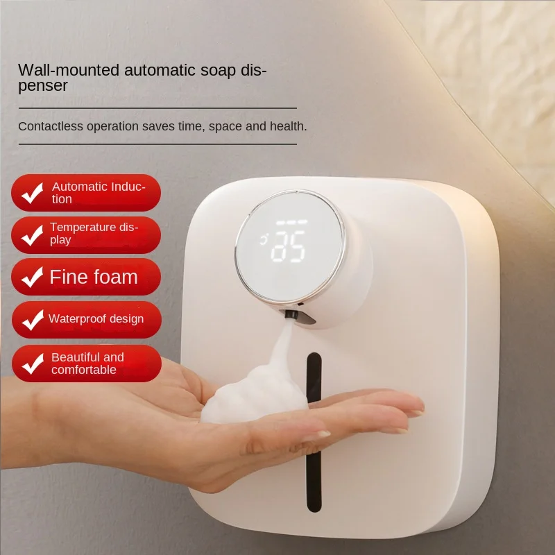 New Wall Mounted Intelligent Sensor Soap Dispenser Foam Soap Dispenser Rechargeable Soap Bubble Automatic Soap Dispenser