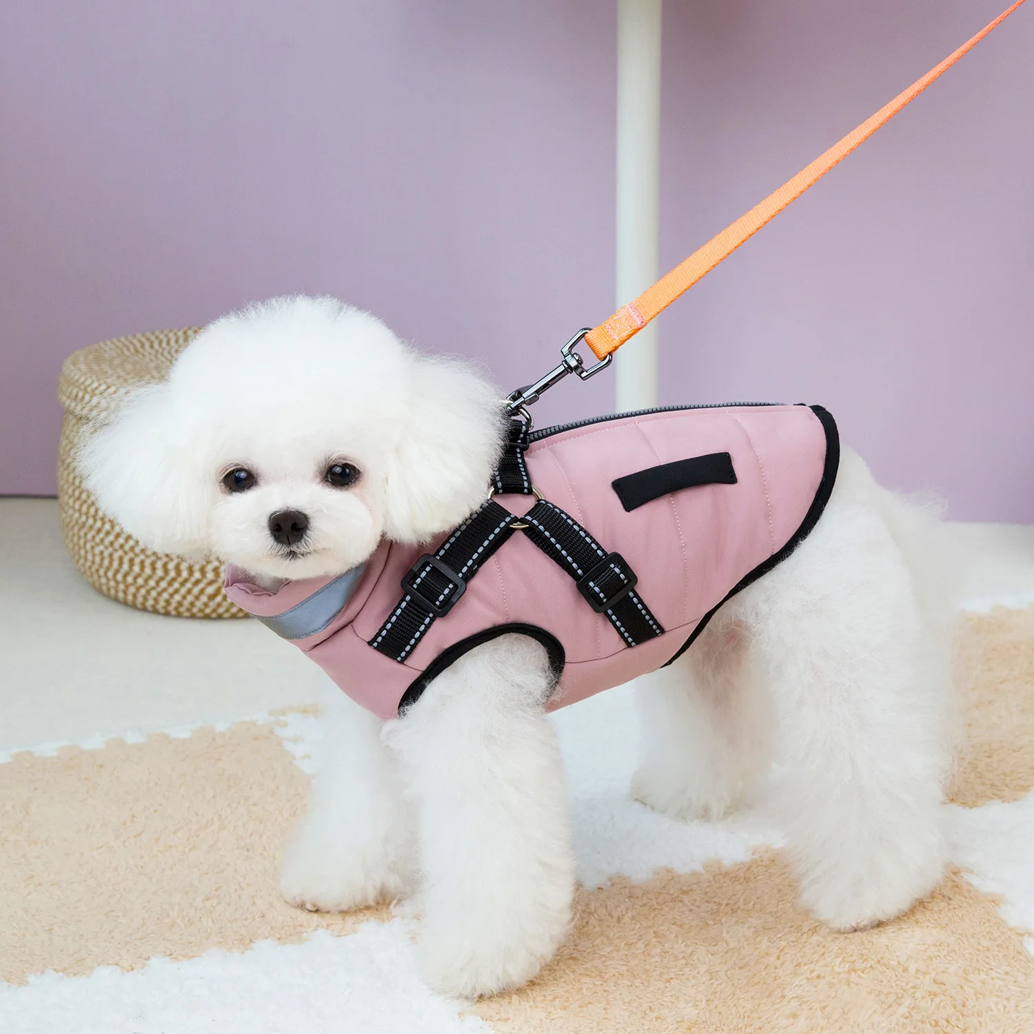 

Windproof and waterproof dog clothes dog coat dog winter clothes windproof and waterproof teddy vest small and medium-sized dog