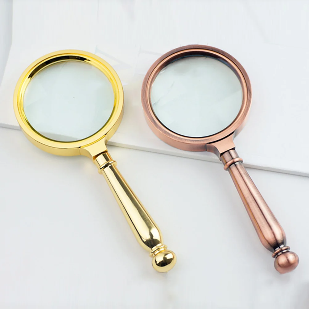 

Vintage Handle Design Magnifier Practical Durable Handheld Glass for Reading Jewelry Photography Gift Handle Design Magnifier
