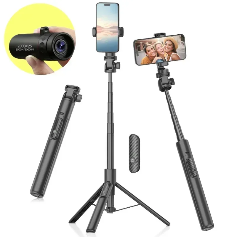 2000x25 Outdoor HD Monocular Telescope Portable Mobile Phone Telescope with Holder Camping Hunting Birdwatching Telescopes