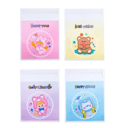 Bolsas de plástico autoadhesivas transparentes para niñas dulces, bolsas de plástico para bricolaje, almacenamiento de joyas, embalaje de regalo, 50 piezas