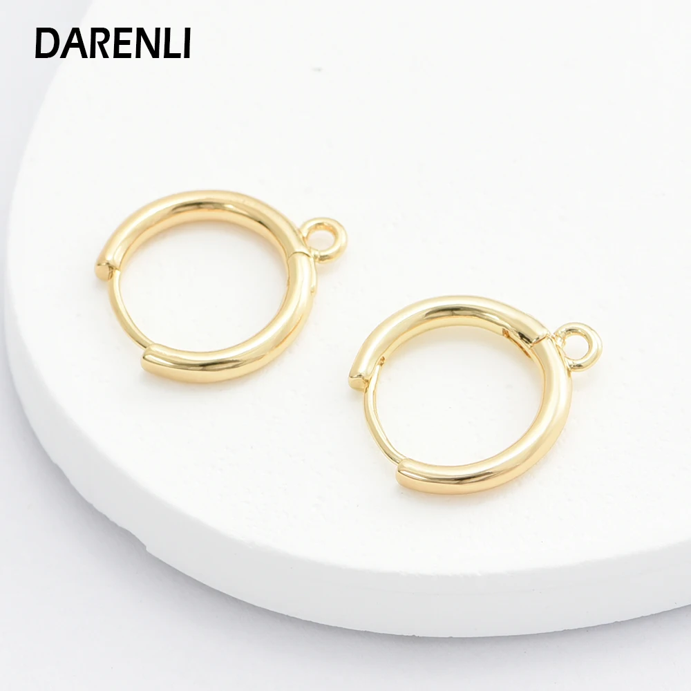 DARENLI 1 Pair 18K Gold/Rhodium Plated French Style Brass Earring Hooks DIY Women Jewelry Accessories Making Hypoallergenic