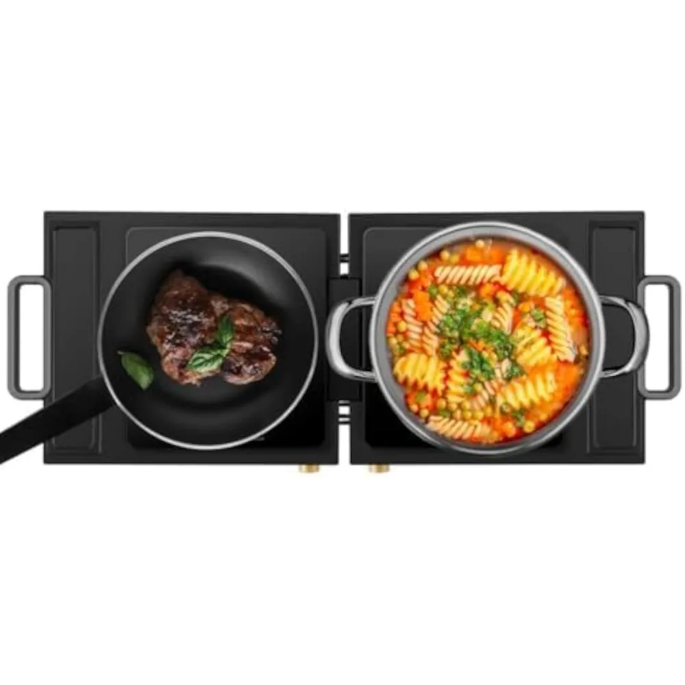 1800W Foldable Fast Warm-Up Electric Countertop Hot Plates for Cooking Portable Hot Pot for Home Kitchen (Black)