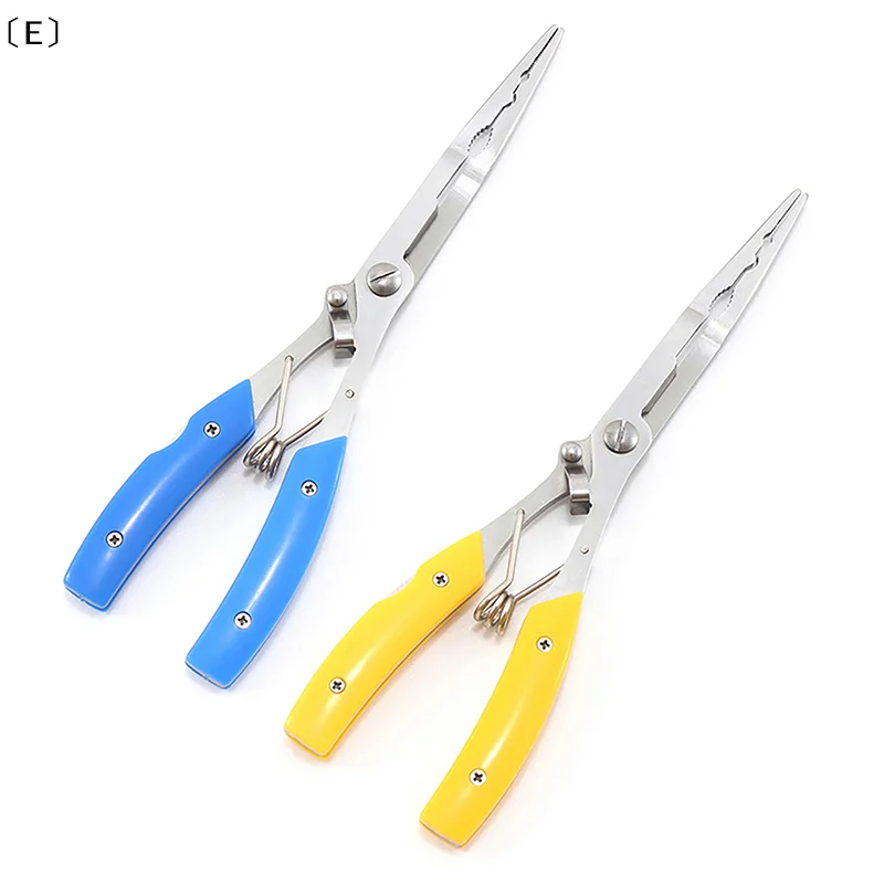 〔E〕Premium Portable Fishing Pliers Stainless Steel Multifunctional Line Cutter Scissors Hook Remover Tool Outdoor Camping