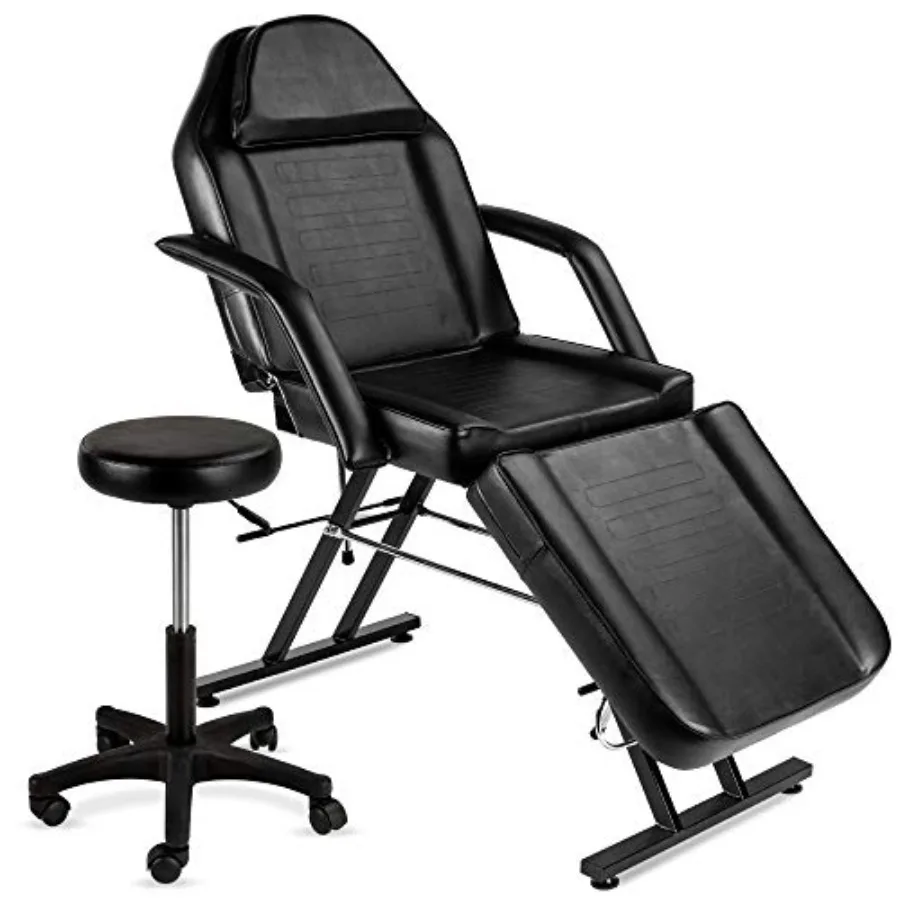 

Best Choice Products 71in 3-Section Multipurpose Massage Bed, Spa and Salon Facial, Tattoo Chair w/Hydraulic Stool, Removable H